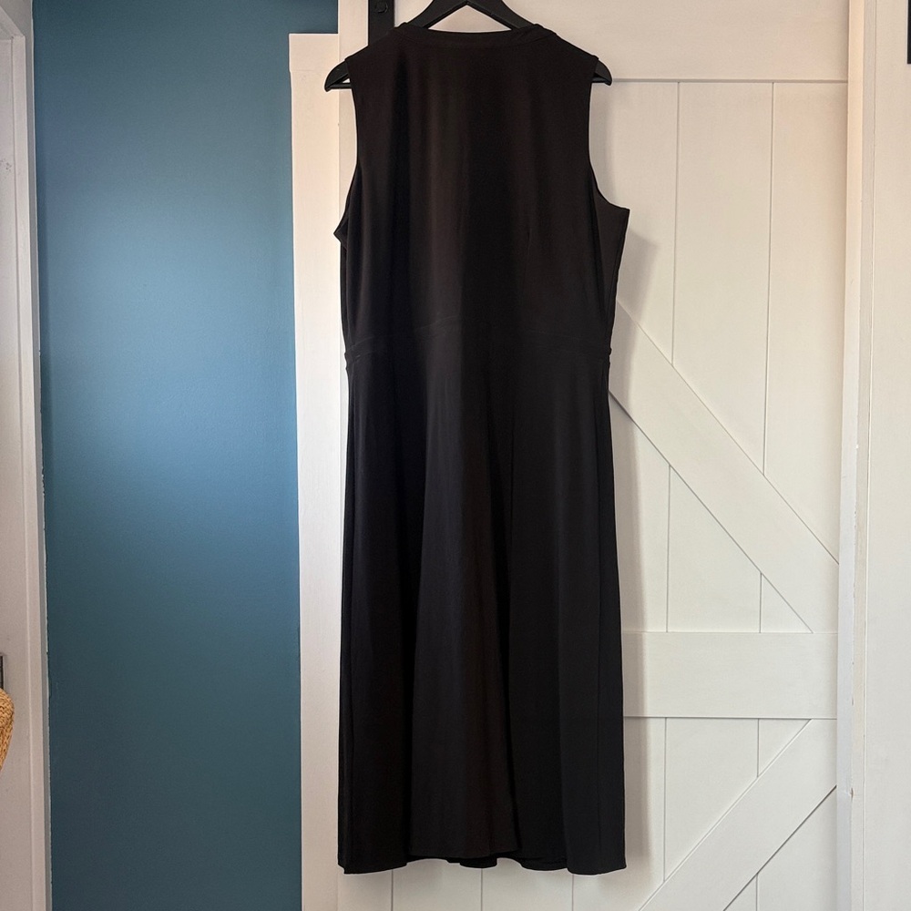 WHBM Black Sleeveless Midi Dress with Gold Buttons - 18 - Picture 7 of 7